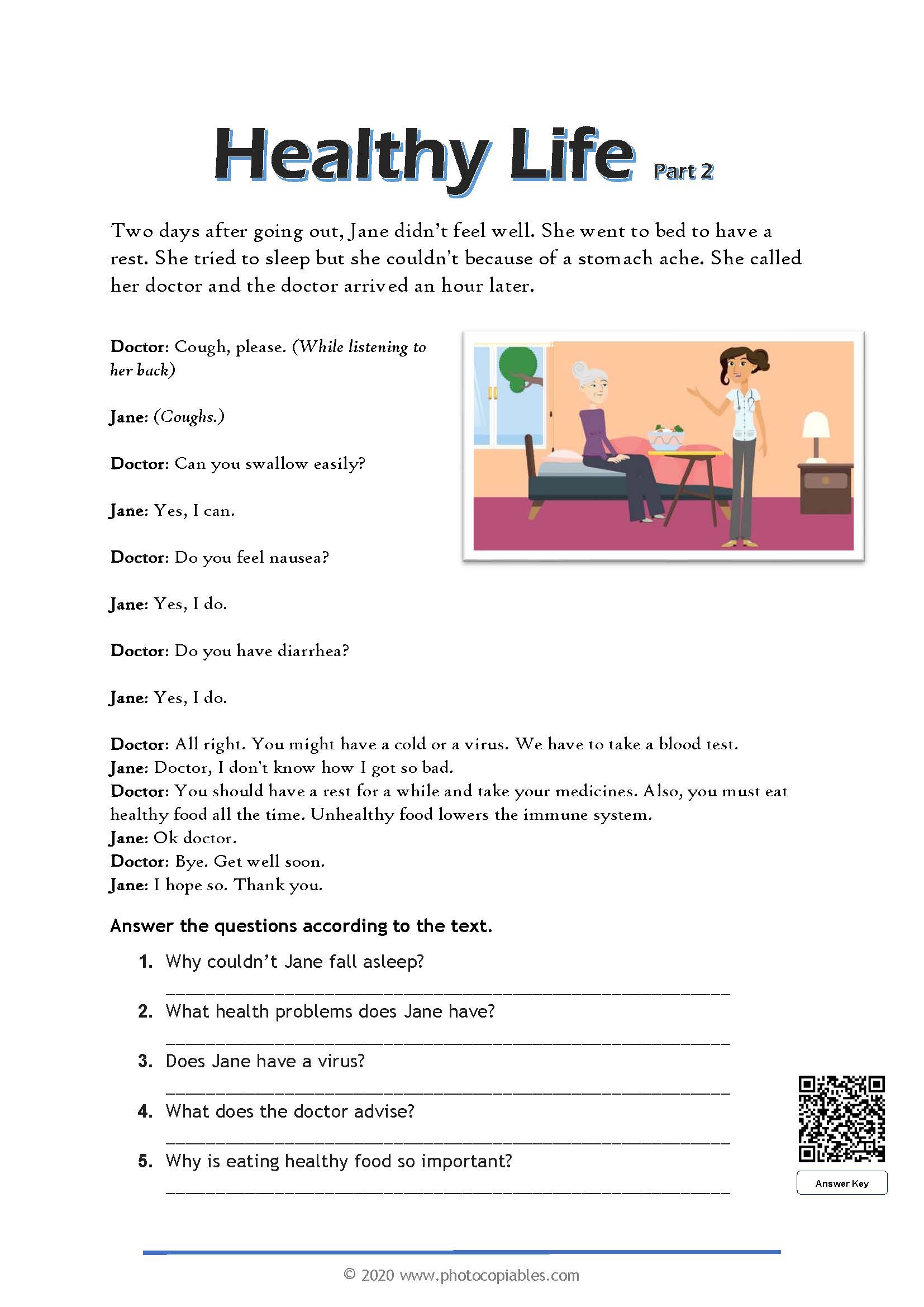 Healthy life reading text part two