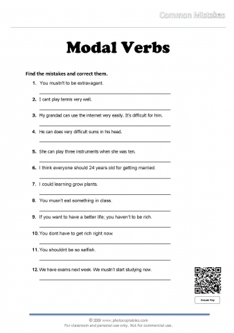 must modal verb drawing conclusions exercises