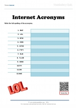 Internet Acronyms vocabulary quiz
