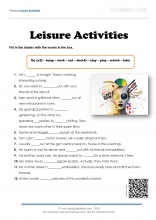 Leisure Activities vocabulary quiz