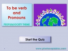 To be and pronouns interactive exercise-cover