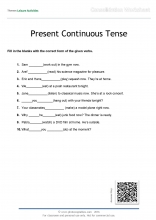 present continuous_leisure activities_consolidation worksheet