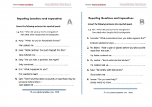 reporting questions and mperatives consolidation worksheet_a-b versions